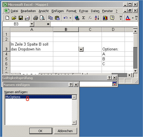 Excel Drop Down Liste
